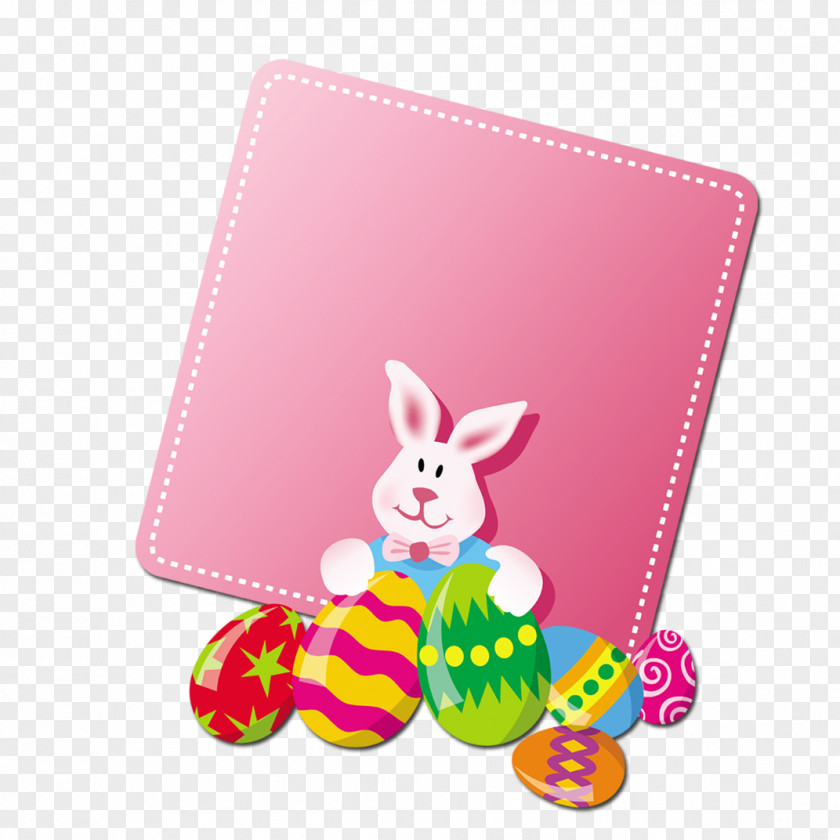 Cartoon Bunny Paper Card Easter Egg Clip Art PNG