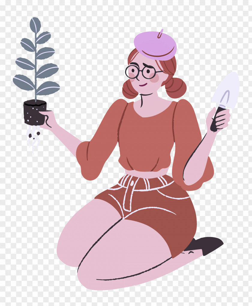 Planting Woman Garden PNG