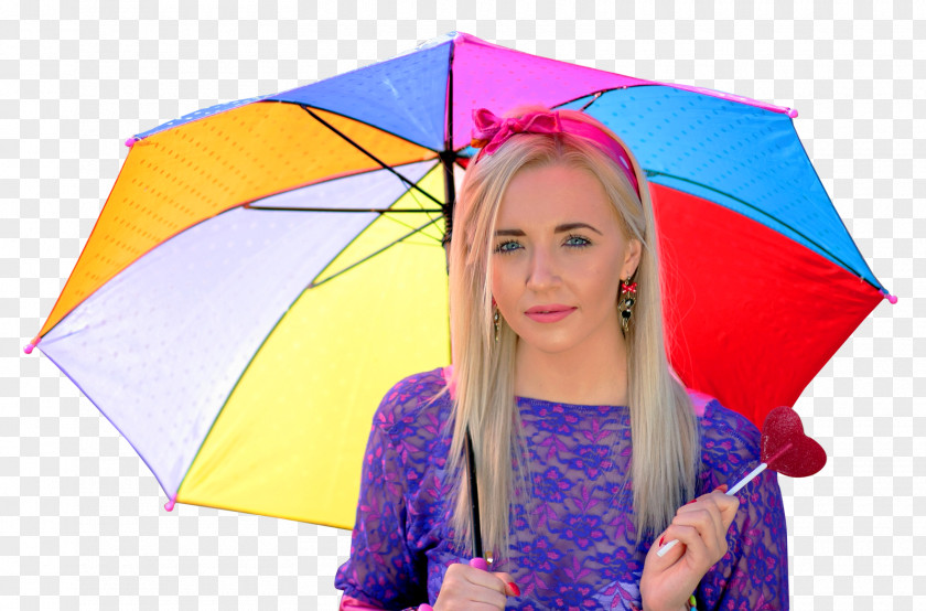 Young Happy Woman With Umbrella PNG