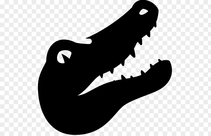 Black And White Jaw Silhouette PNG