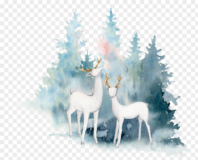 Christmas Fawn And New Year Background PNG