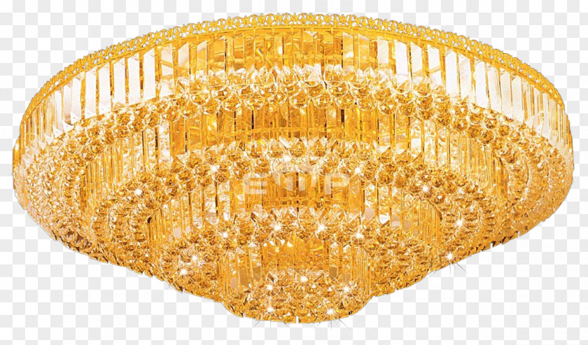 Gold Chandelier Lighting Crystal Lamp PNG