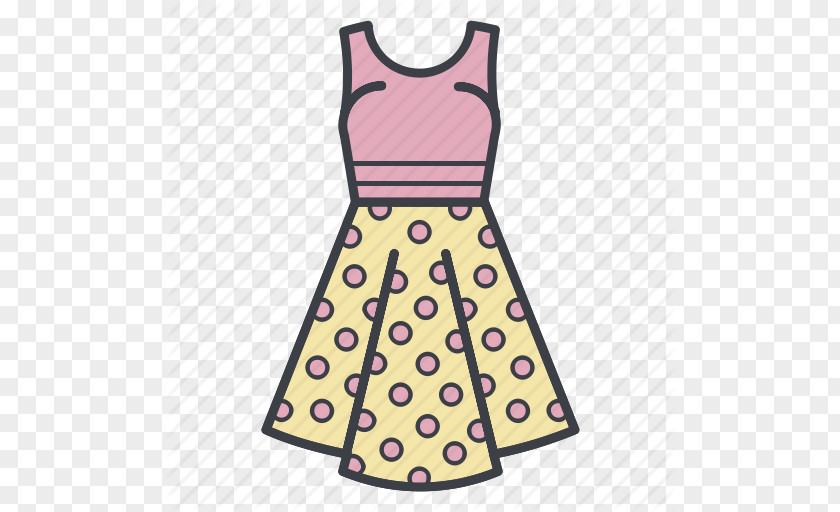 Cartoon Dress Polka Dot Skirt Clothing PNG
