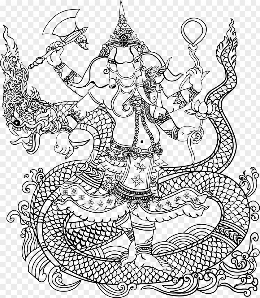 Ganesha Mahadeva Coloring Book Hinduism Tantra PNG