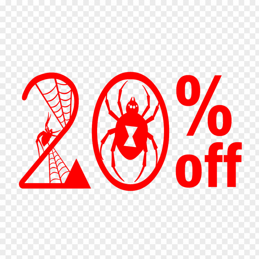 Halloween Sale 20% Off Discount Tag. PNG