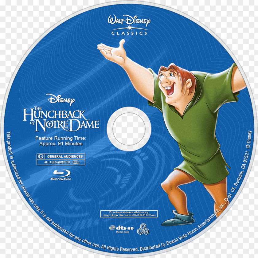 The Hunchback Of Notre Dame Blu-ray Disc Compact Walt Disney Company Film PNG