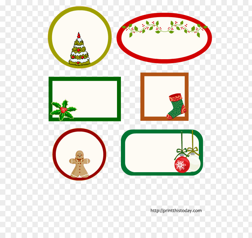 Various Shapes Christmas Day Clip Art Label Holiday Sticker PNG