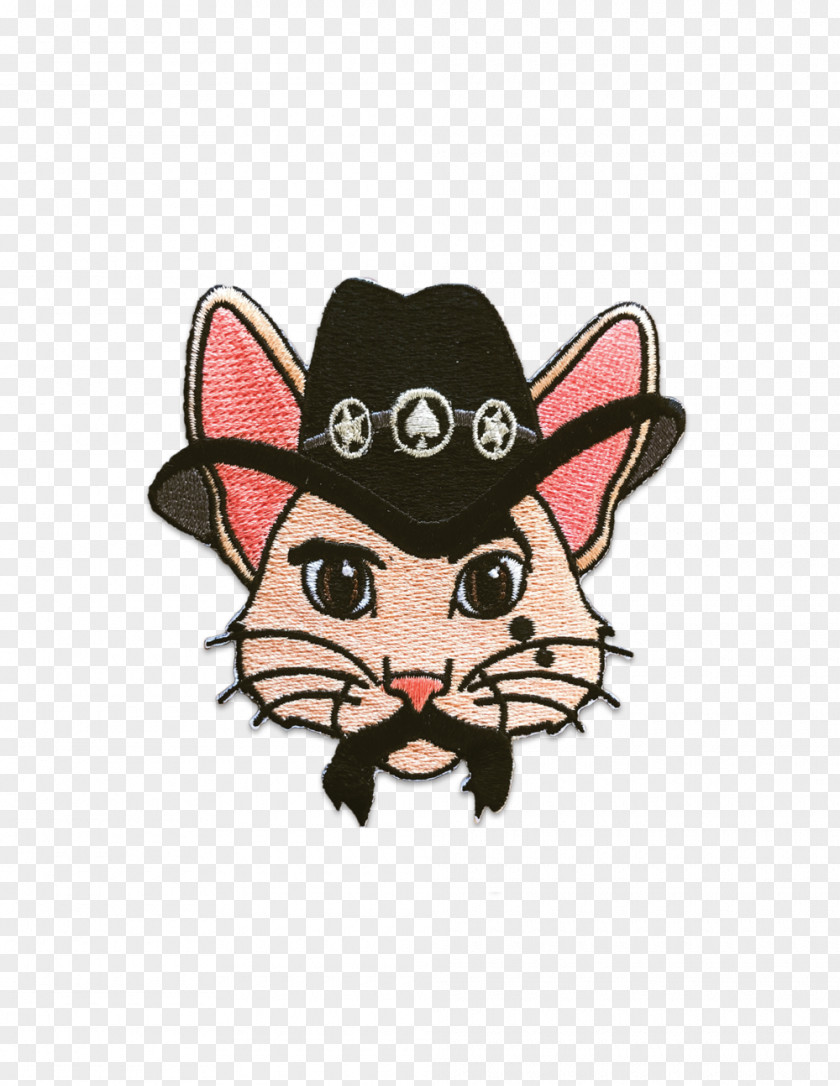 Rock N Roll Whiskers And Iron-on Embroidered Patch Cat PNG