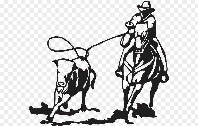 Calf Roping Cattle Team Decal PNG