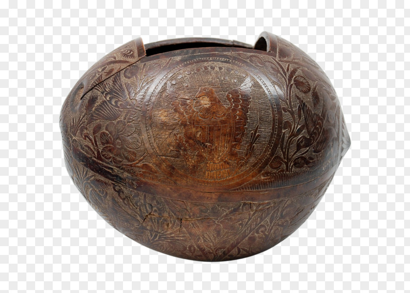 Continental Carved Copper Bronze Bowl PNG