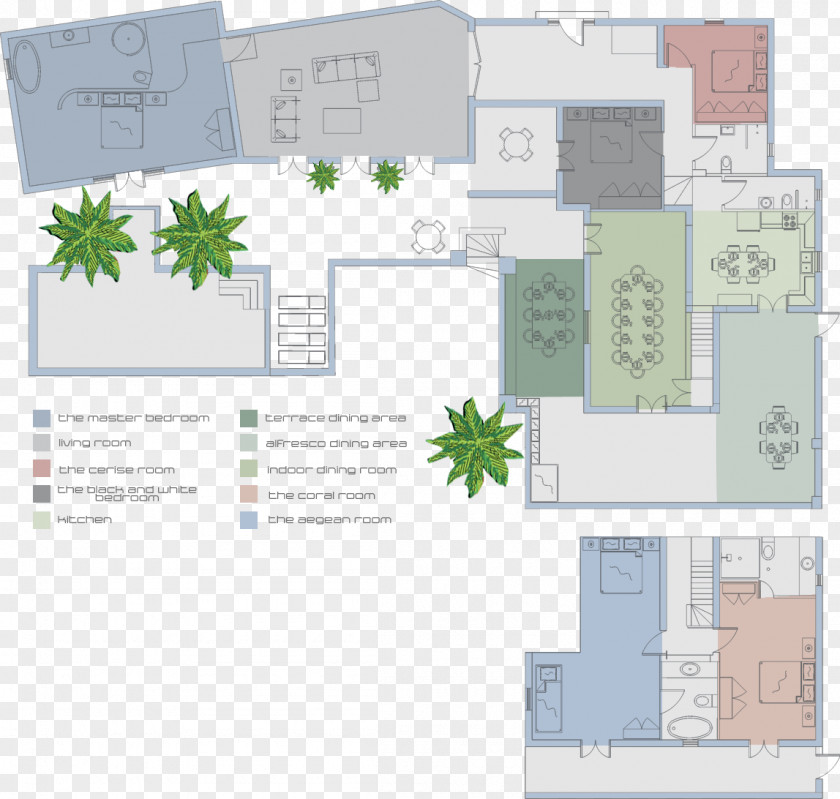 Hotel Mykonos Floor Plan Villa Architecture Architectural PNG