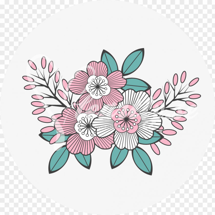 Flower Embroidery Stitch Petal Pattern PNG