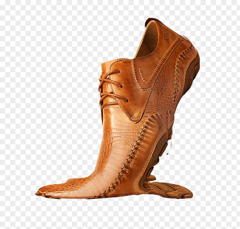 Melting Shoes Cowboy Boot Dress Shoe Leather PNG