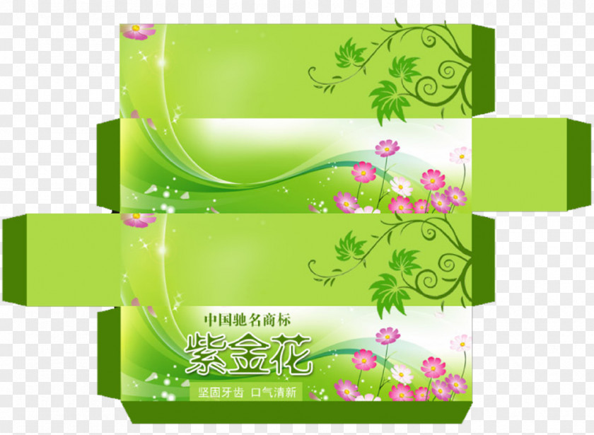 Zijin Flower Toothpaste Box Design Computer File PNG