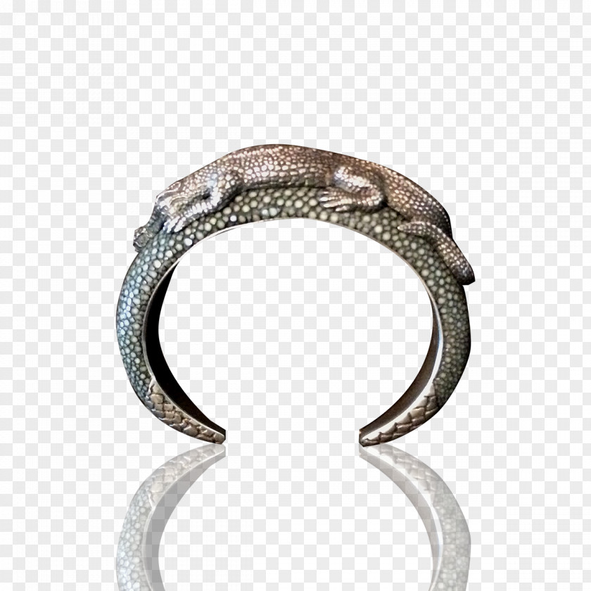Alligator Silver Jewellery Sculpture Bracelet Art PNG