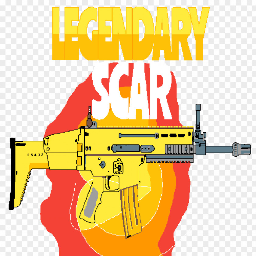 Golden Scar Fortnite Battle Royale Drawing FN SCAR Line Art PNG