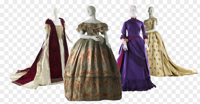 Haute Couture Ball Gown 1860s 1850s Dress PNG