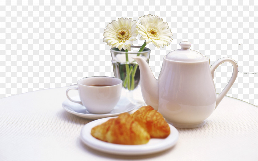 Tea Leisure Time Flowering Table Cup Wallpaper PNG