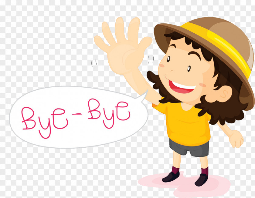 Cartoon Characters Goodbye Illustration PNG