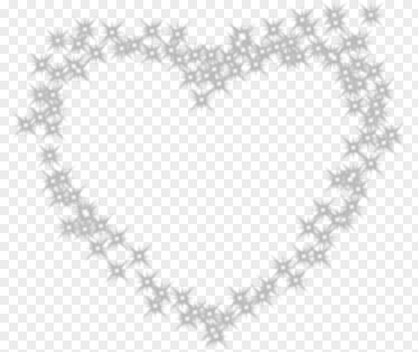 Star White Heart Black Pattern PNG