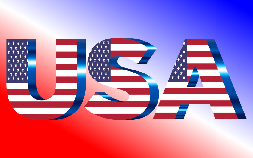 USA Flag Of The United States Typography Clip Art PNG