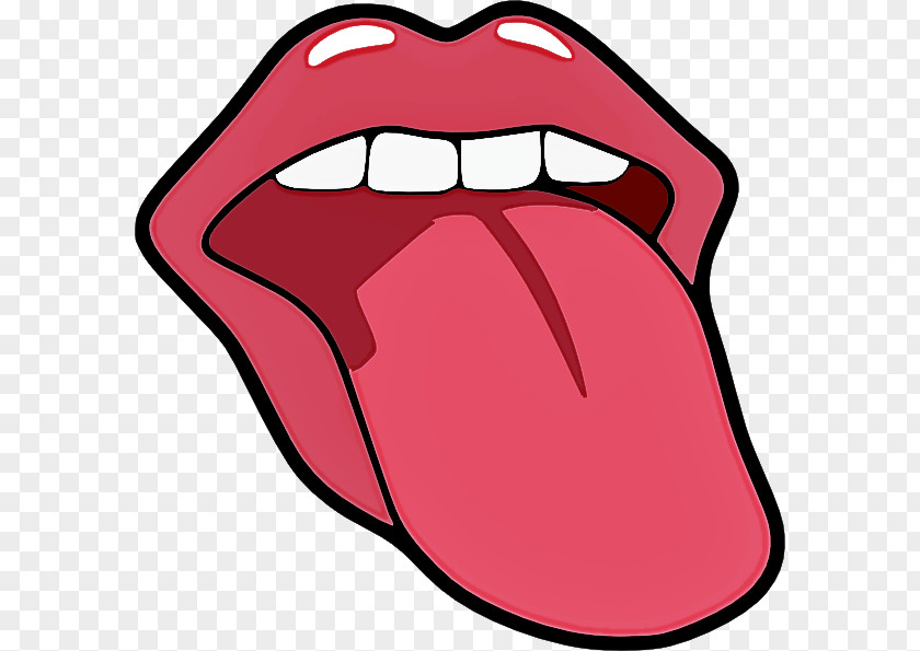 Cartoon Nose Lip Facial Expression Red Mouth Tongue PNG
