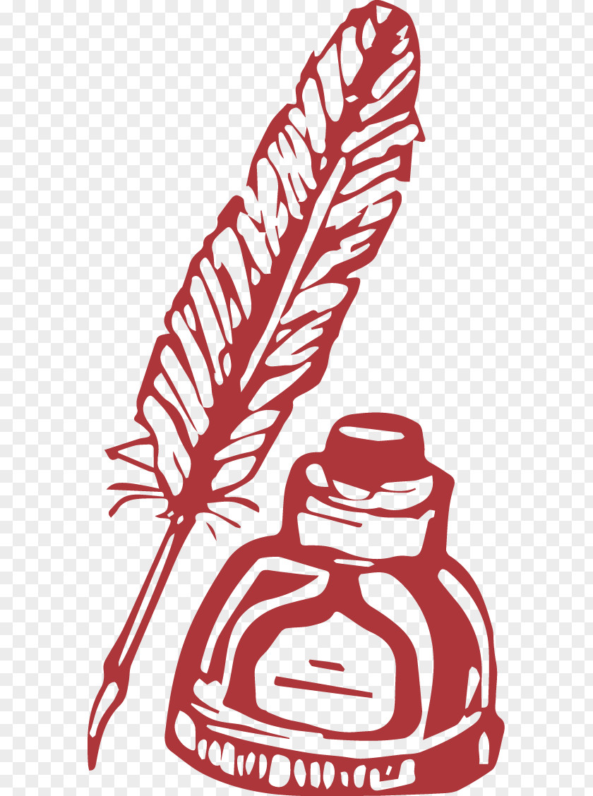 Pen And Ink Feather Brush PNG