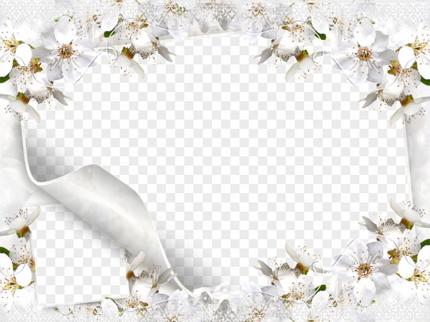 White Flower Frame Picture Wedding Microsoft PowerPoint Wallpaper PNG