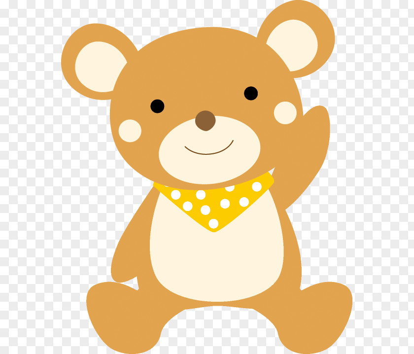 Cute Bear Raising Left Hand. PNG