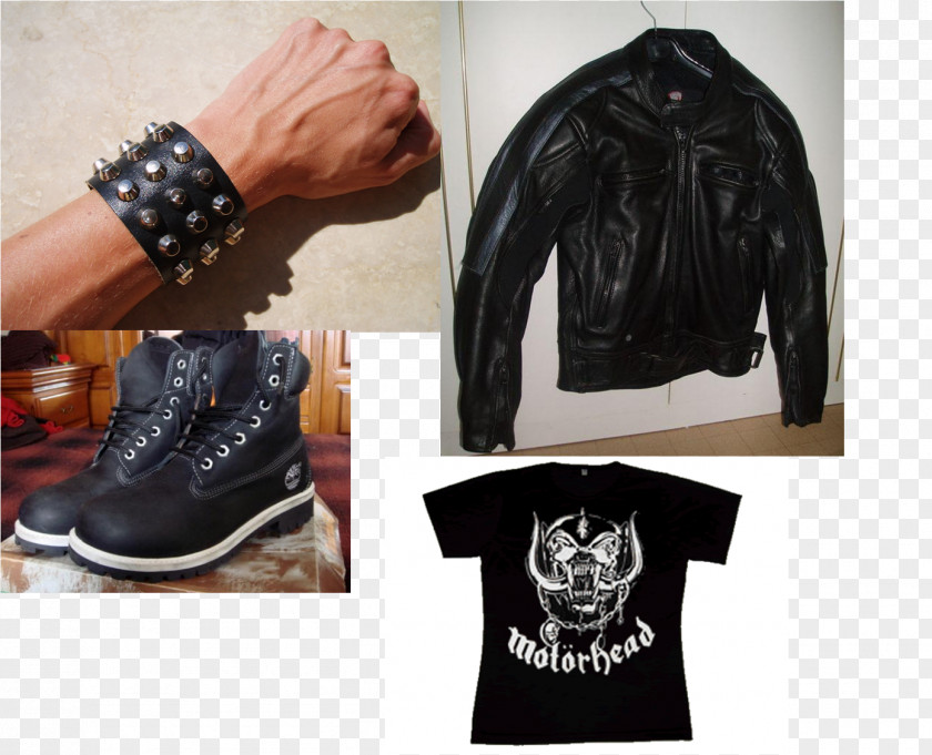 T-shirt Leather Jacket Heavy Metal Subculture Wristband Bracelet PNG