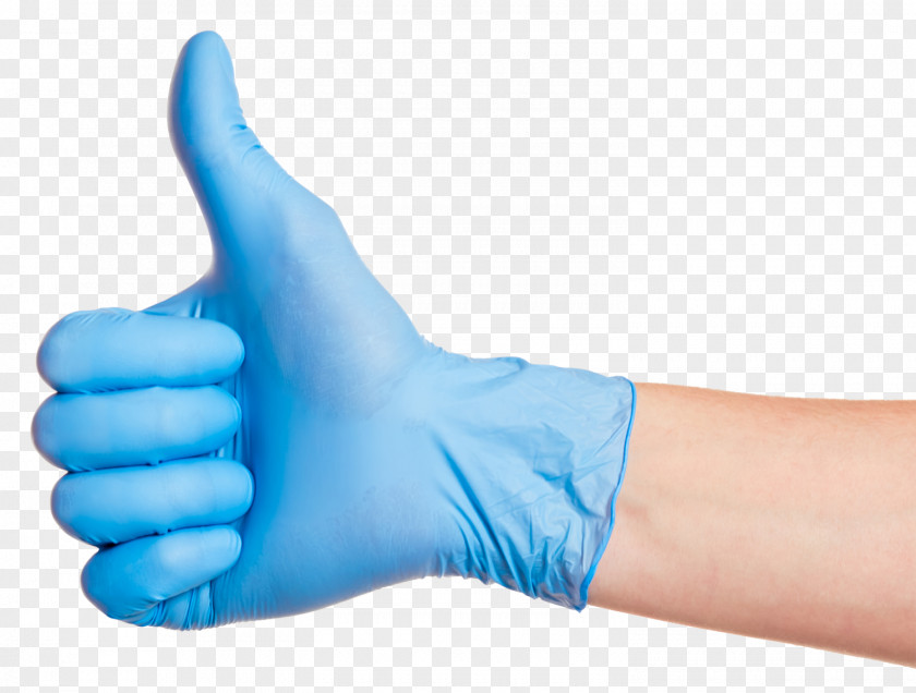 Hand Thumb OK Medical Glove Stock Photography PNG