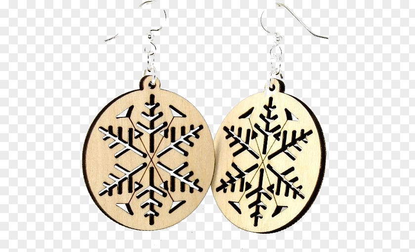 Snowflake Pendant Earring Winter PNG
