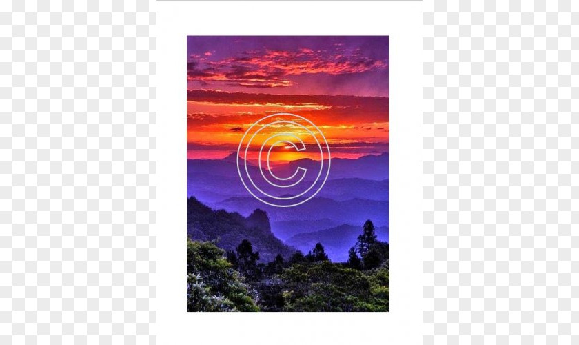 Sunset Mountain Photography Cloud PNG