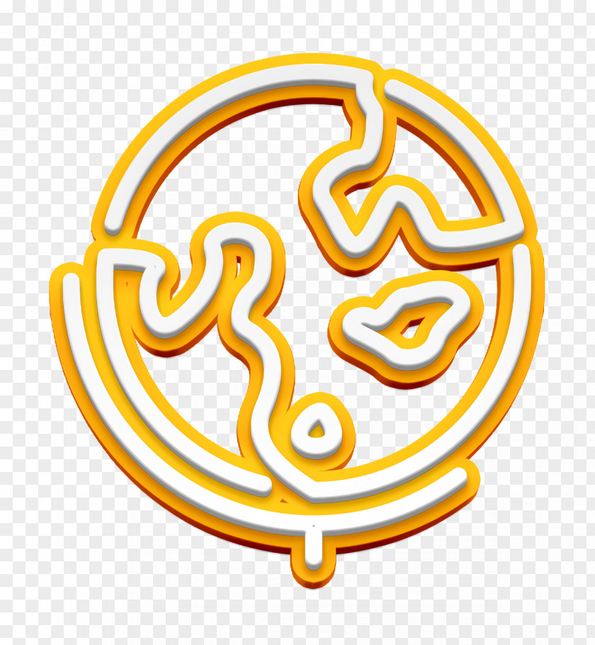 Symbol Yellow Earth Globe Icon Planet Education PNG