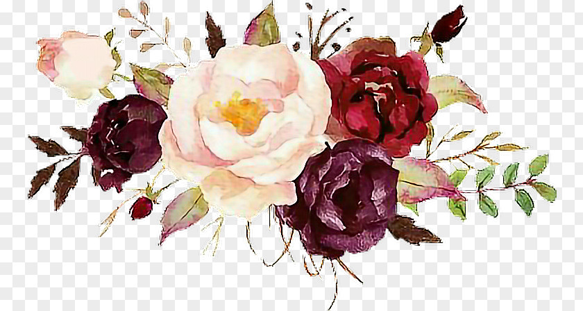 Free Watercolor Flowers Roses Painting Clip Art Floral Design PNG