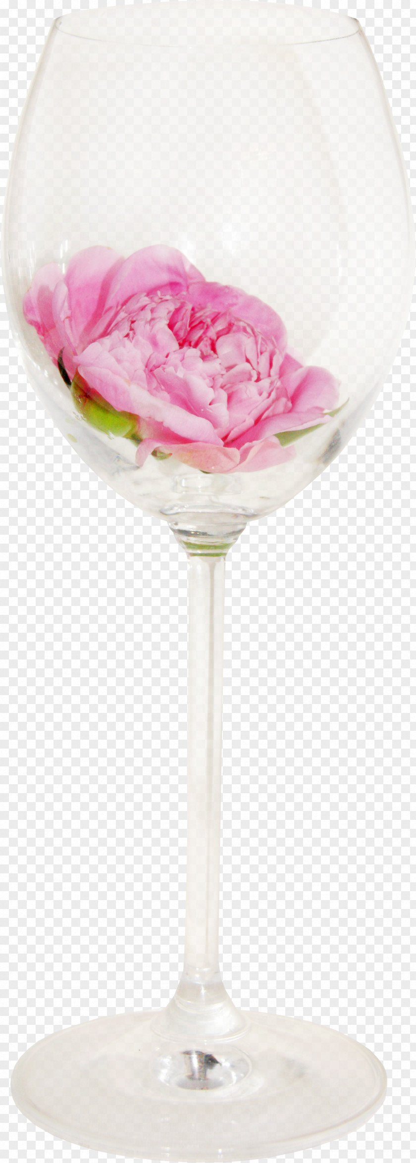 Glass Flowers Wine Cup PNG