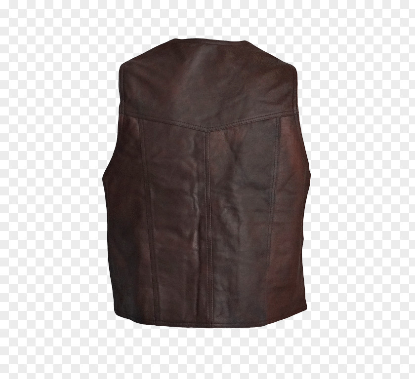 Jacket Gilets Sleeve Brown Leather PNG