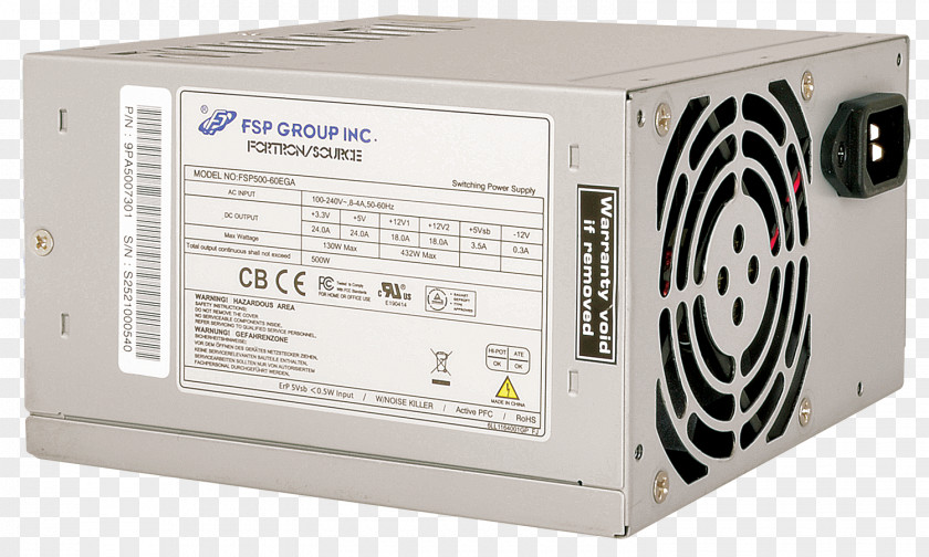 500 Watt FSP FSP500-80BU 500.00 Stromversorgung StromversorgungenFsp Group Power Converters Supply Unit 500-60APN PNG