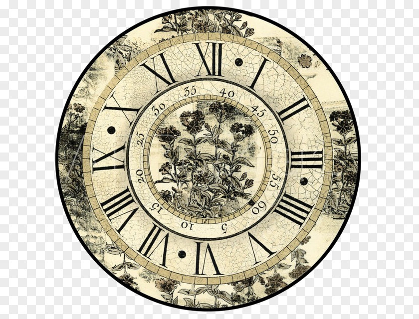 Antique Pattern Clock Face Pendulum Time PNG