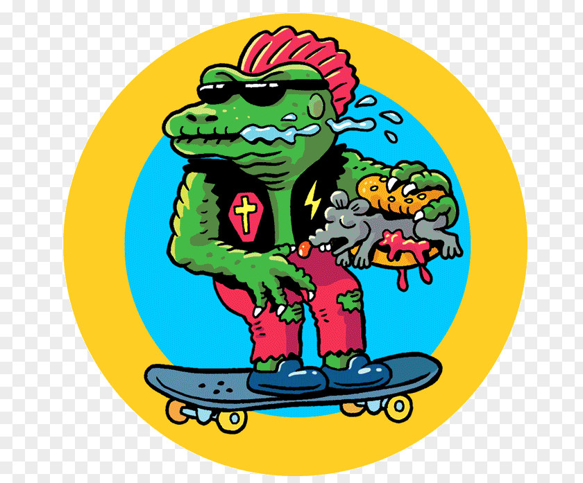 Skateboard Crocodile Graffiti PNG