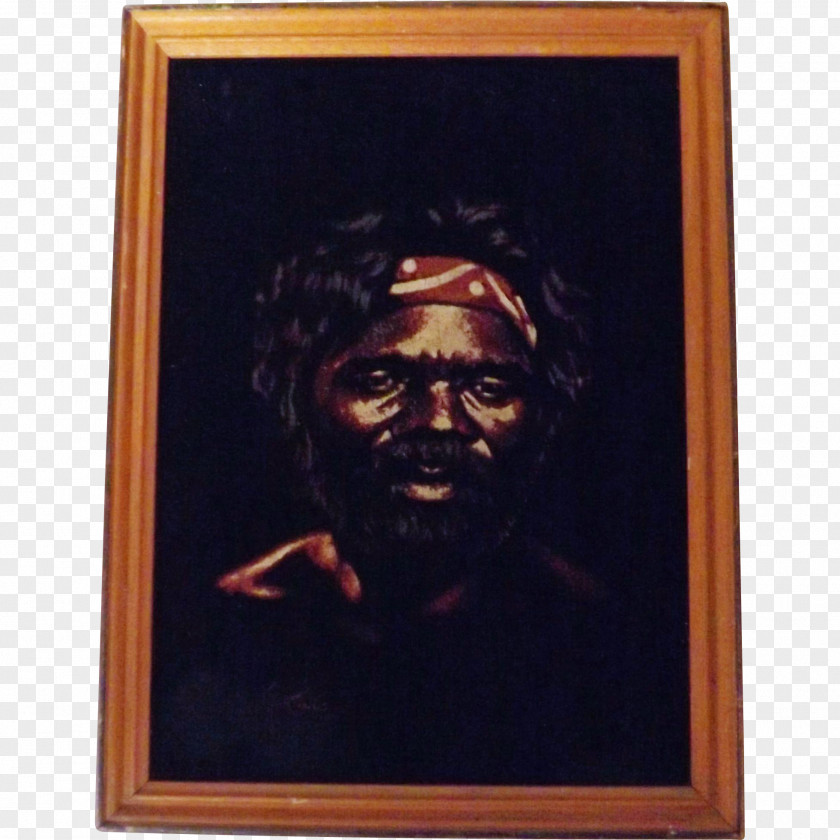 Aboriginal Australia Velvet Painting Art Portrait PNG