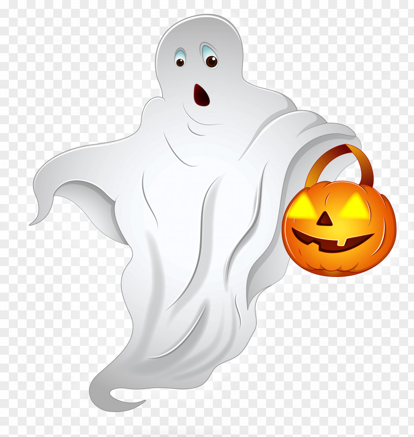 Halloween Ghost With Pumpkin Basket PNG Clipart Jack-o'-lantern Clip Art PNG