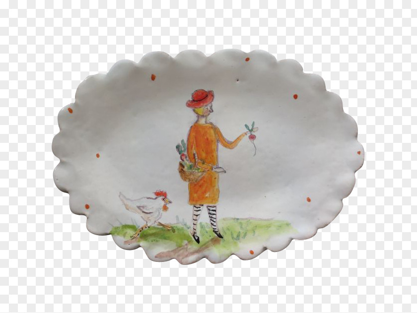 Hand-painted Chicken Porcelain Figurine PNG
