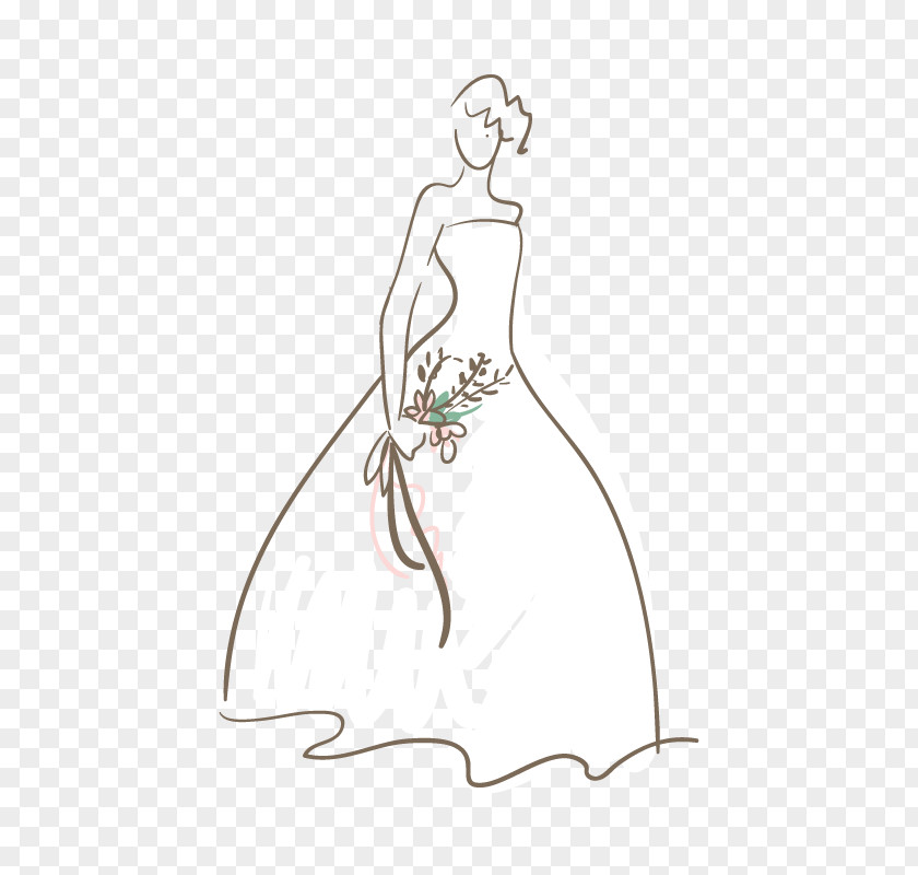 Vector Bride Dress Wedding White PNG