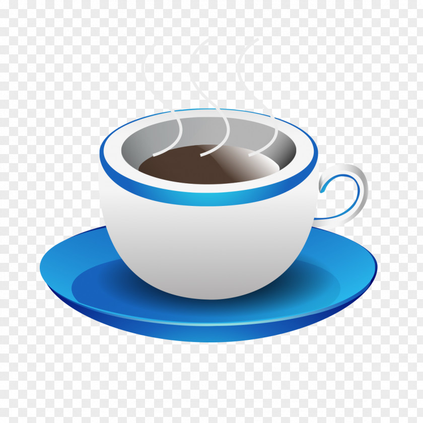 Blue Pattern Coffee White Ristretto Espresso Cafe PNG