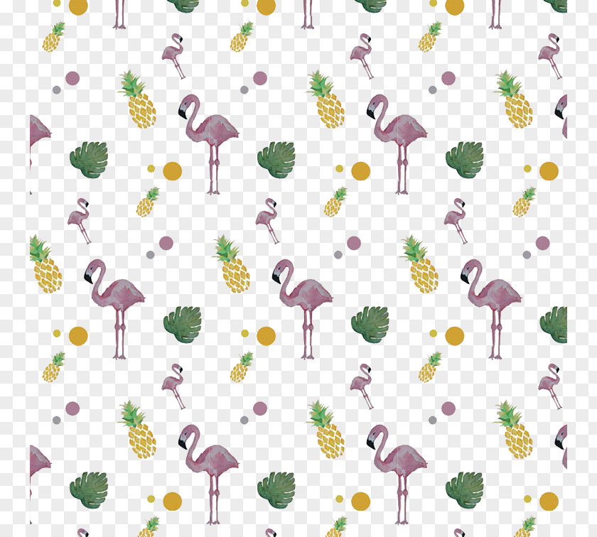 Pineapple Green Leaf Pattern Crane Purple PNG