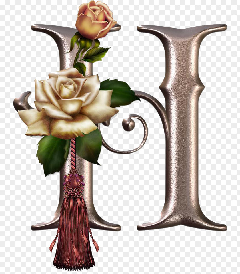 Alphabet Flower Elements Gothic Letter N PNG