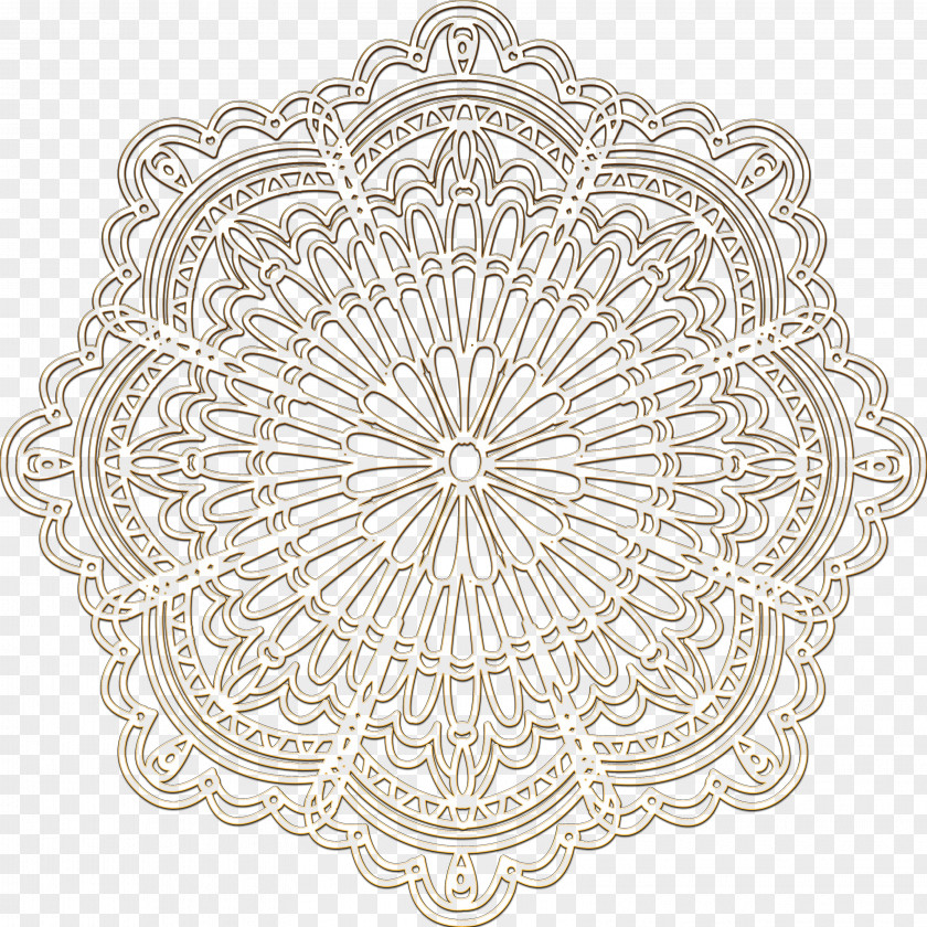 White Lace Textile Ornament PNG