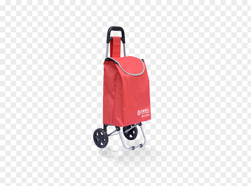 Red Bags Shopping Cart Plastic Bag Stainless Steel PNG