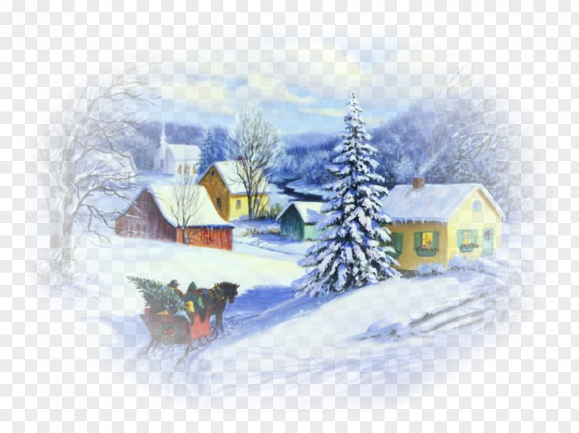 Christmas Card Birdtown Desktop Wallpaper PNG